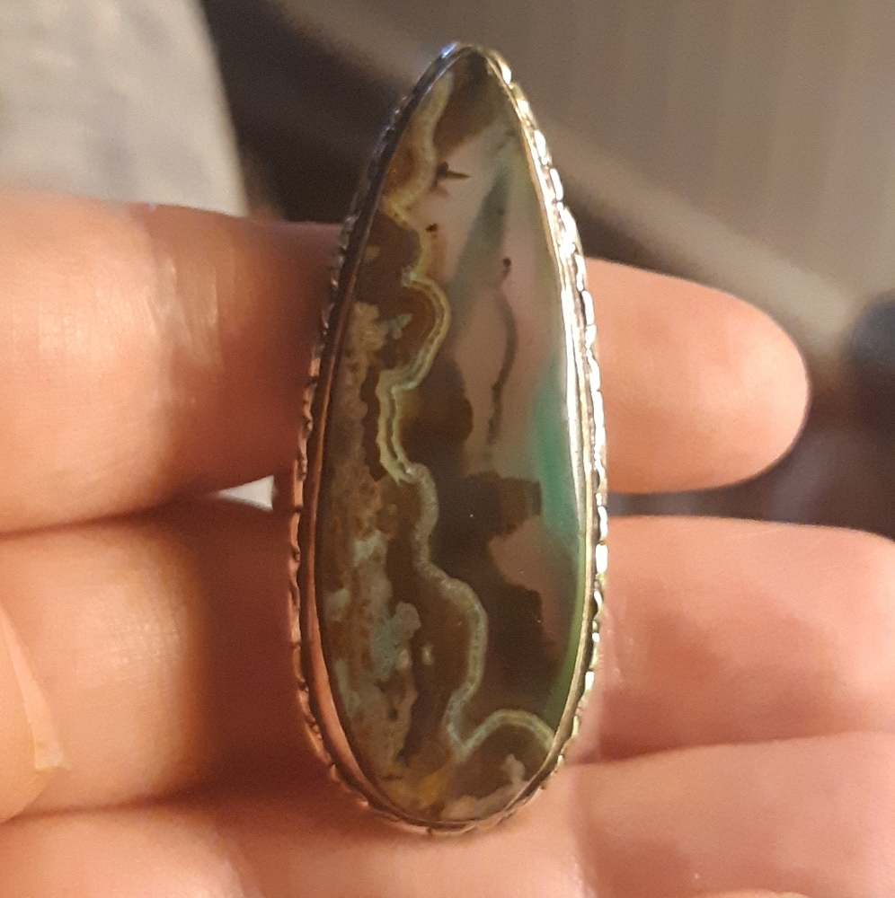 Stick Agate Gemstone ring size 9